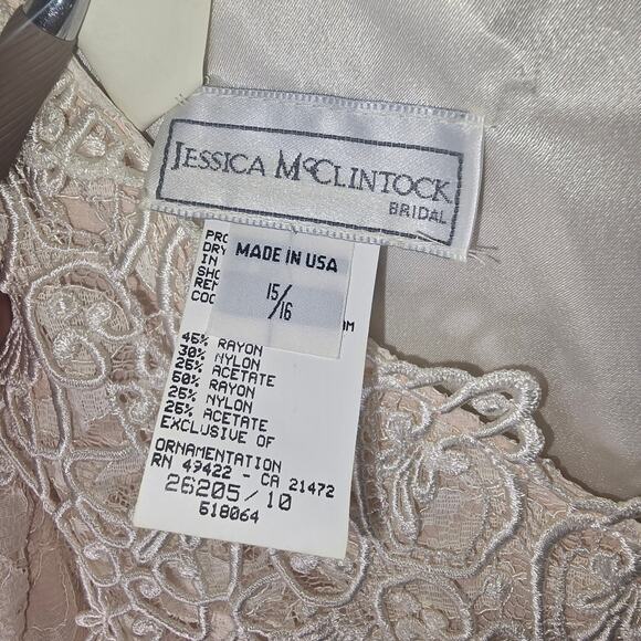 Vintage 1980's Jessica McClintock Bridal Mother of the Bride Dress Lace 15/16 - Picture 8 of 8